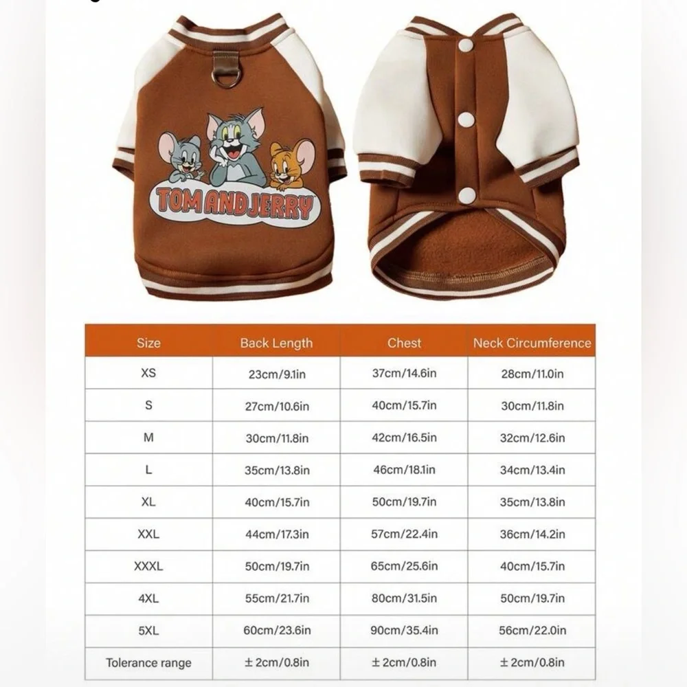 Tom and Jerry Brown Pet Sweater